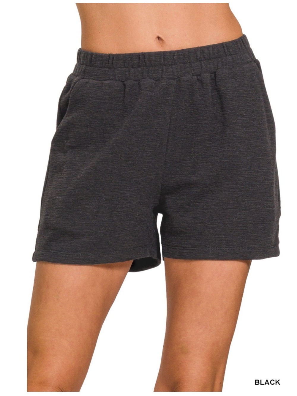 Zenana Outfitters Athletic Pull-On Shorts- brown🤎